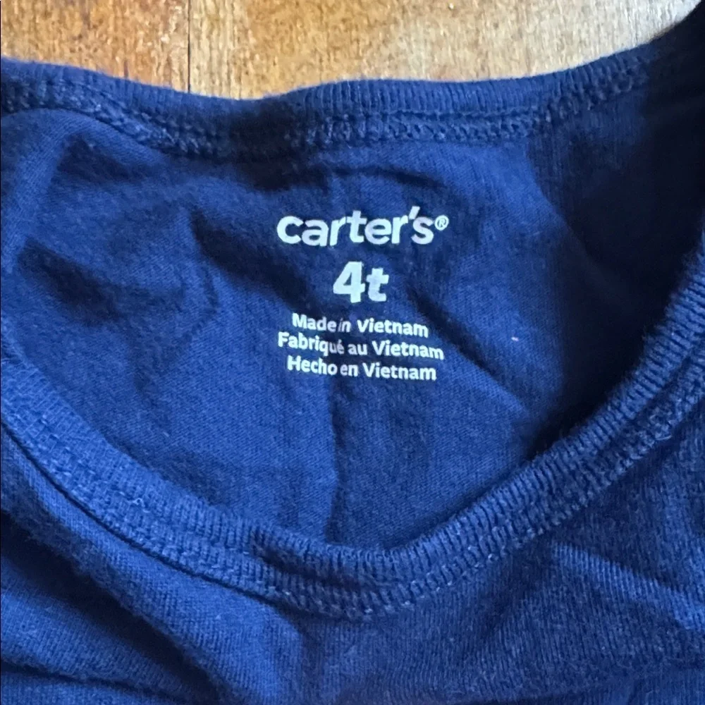 Carter Navy Blue Long Sleeve Dress 4T cotton with tulle skirt